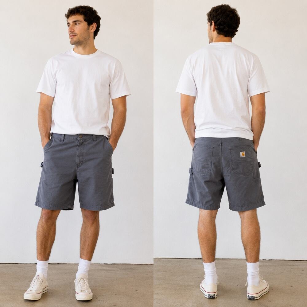 Carhartt Men's Gray Force Relaxed Fit Ripstop Canvas Work Short Size 38 BS196-M